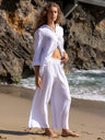 Aura Palazzo Pants - White - Sumiye Co