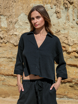 Aura Mini Shirt - Black - Sumiye Co