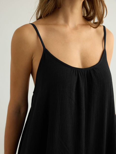Aura Low Back Maxi Dress - Black - Sumiye Co