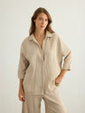 Aura Maxi Shirt - Oatmeal - Sumiye Co