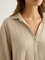 Aura Maxi Shirt - Oatmeal - Sumiye Co