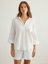 Aura Maxi Shirt - White - Sumiye Co