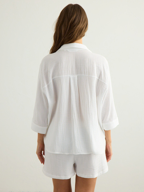 Aura Drawstring Shorts - White - Sumiye Co