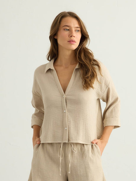 Aura Mini Shirt - Oatmeal - Sumiye Co