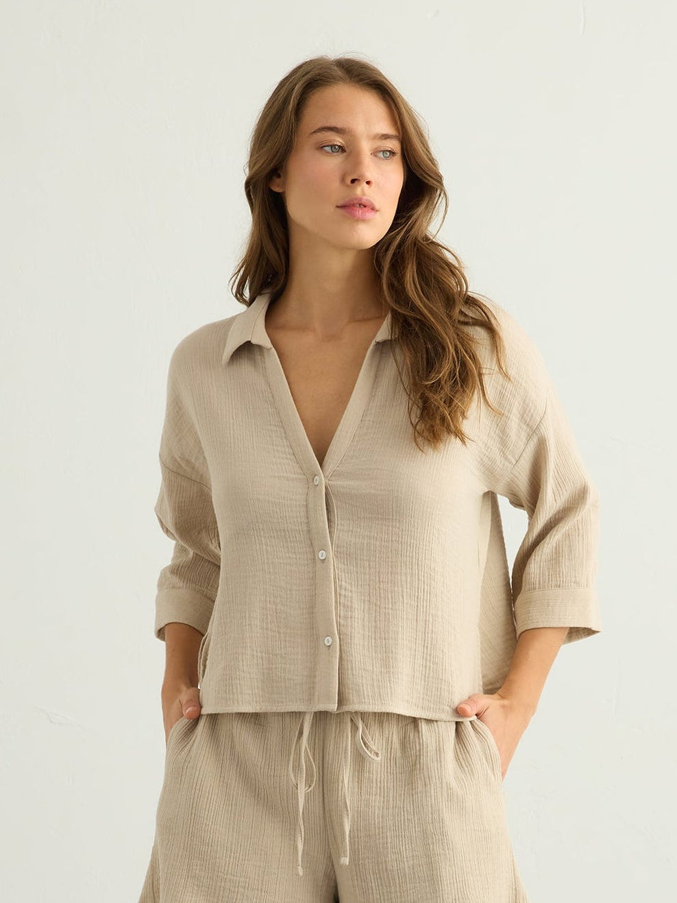 Aura Mini Shirt - Oatmeal - Sumiye Co