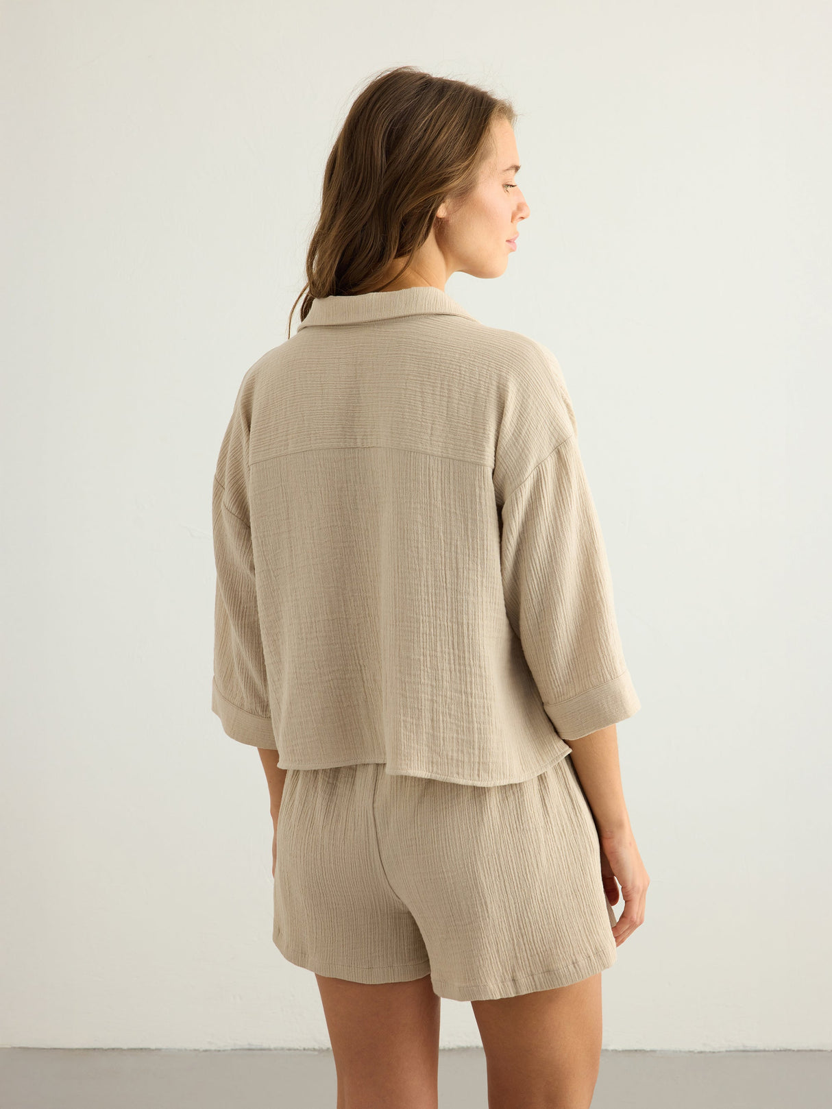 Aura Drawstring Shorts - Oatmeal - Sumiye Co
