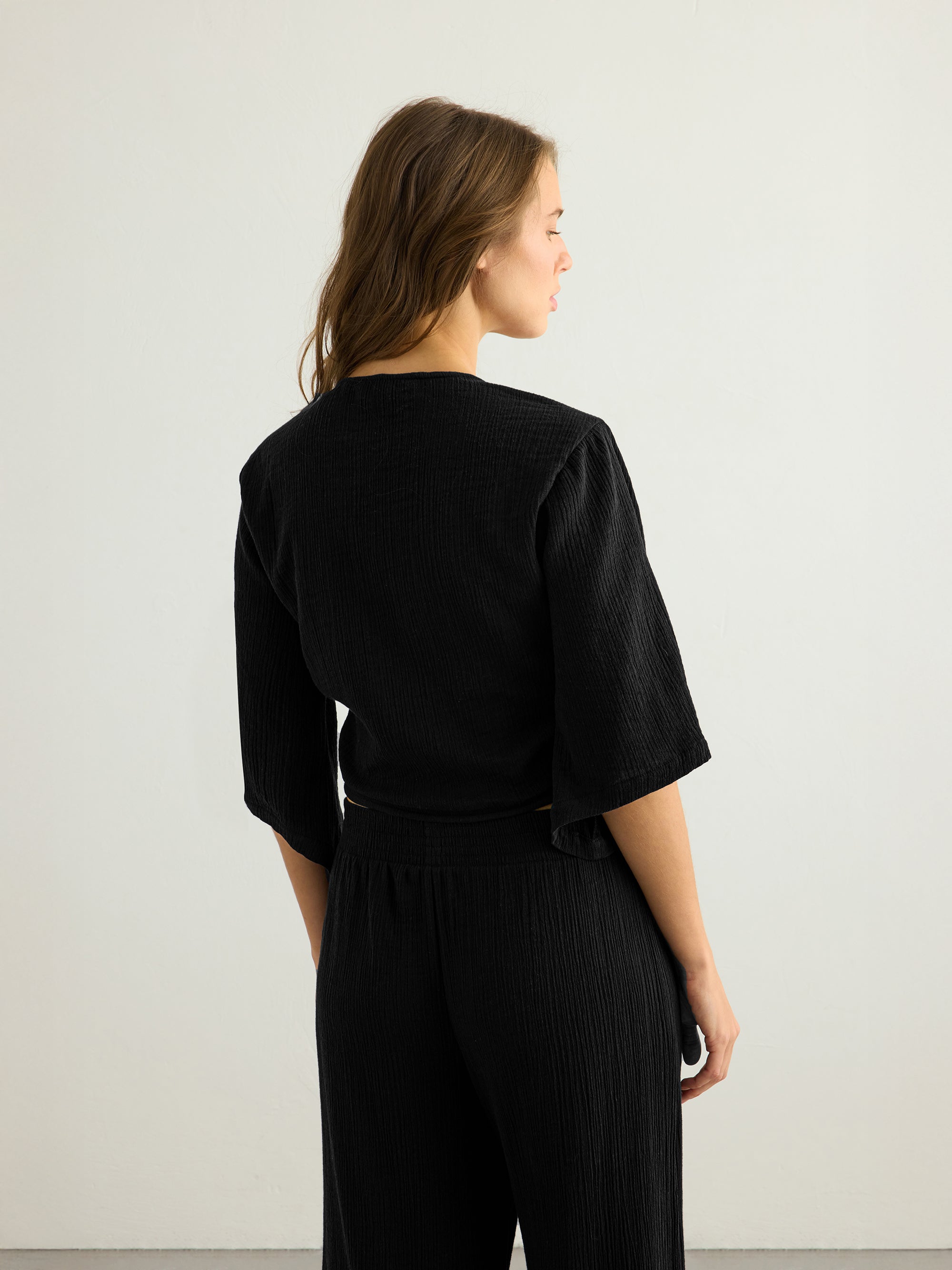 Aura Wrap Top - Black - Sumiye Co