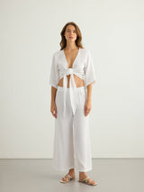 Aura Wrap Top - White - Sumiye Co