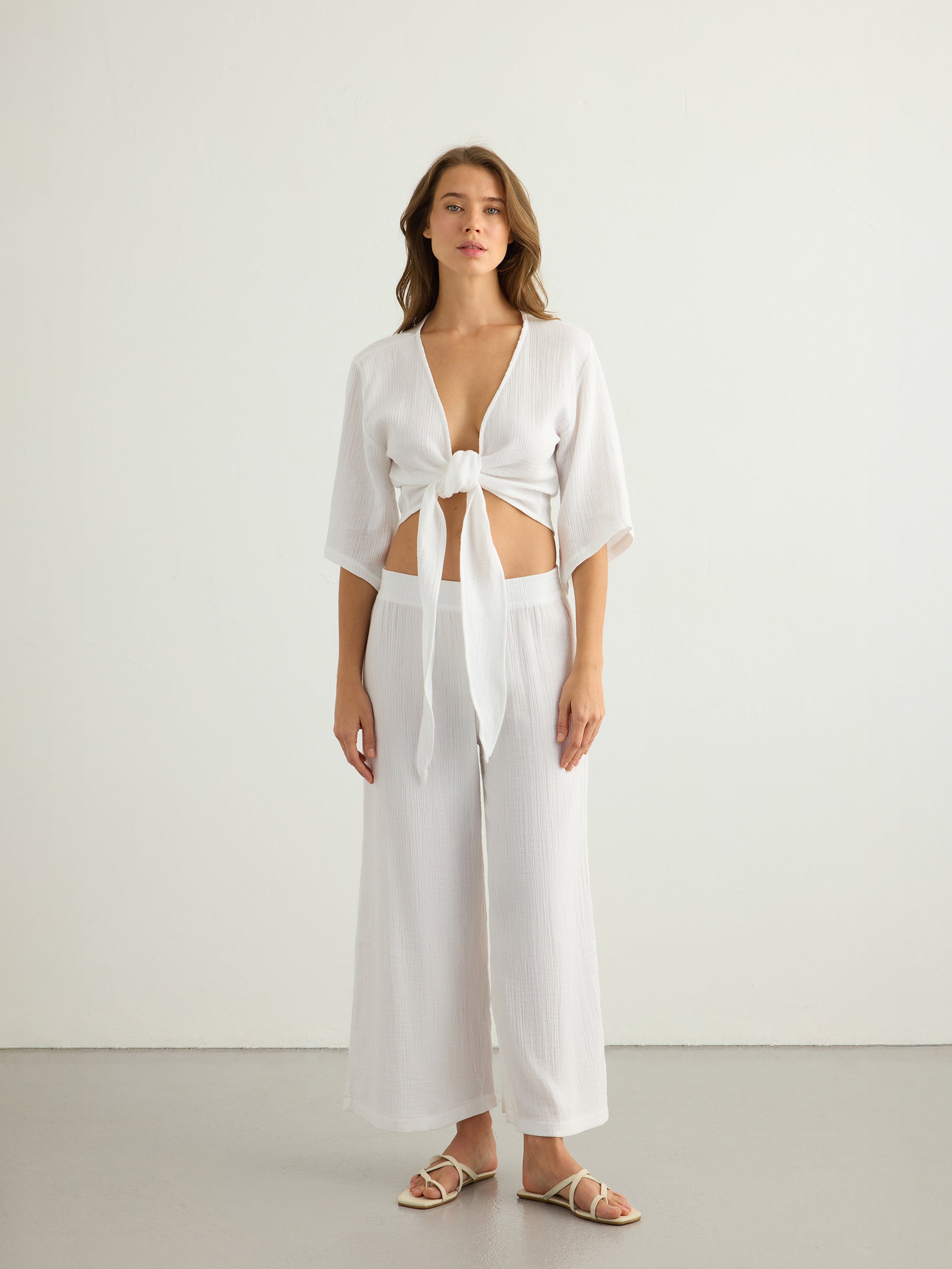 Aura Wrap Top - White - Sumiye Co