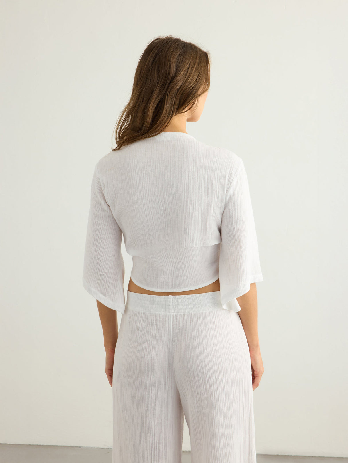 Aura Wrap Top - White - Sumiye Co