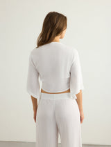 Aura Wrap Top - White - Sumiye Co