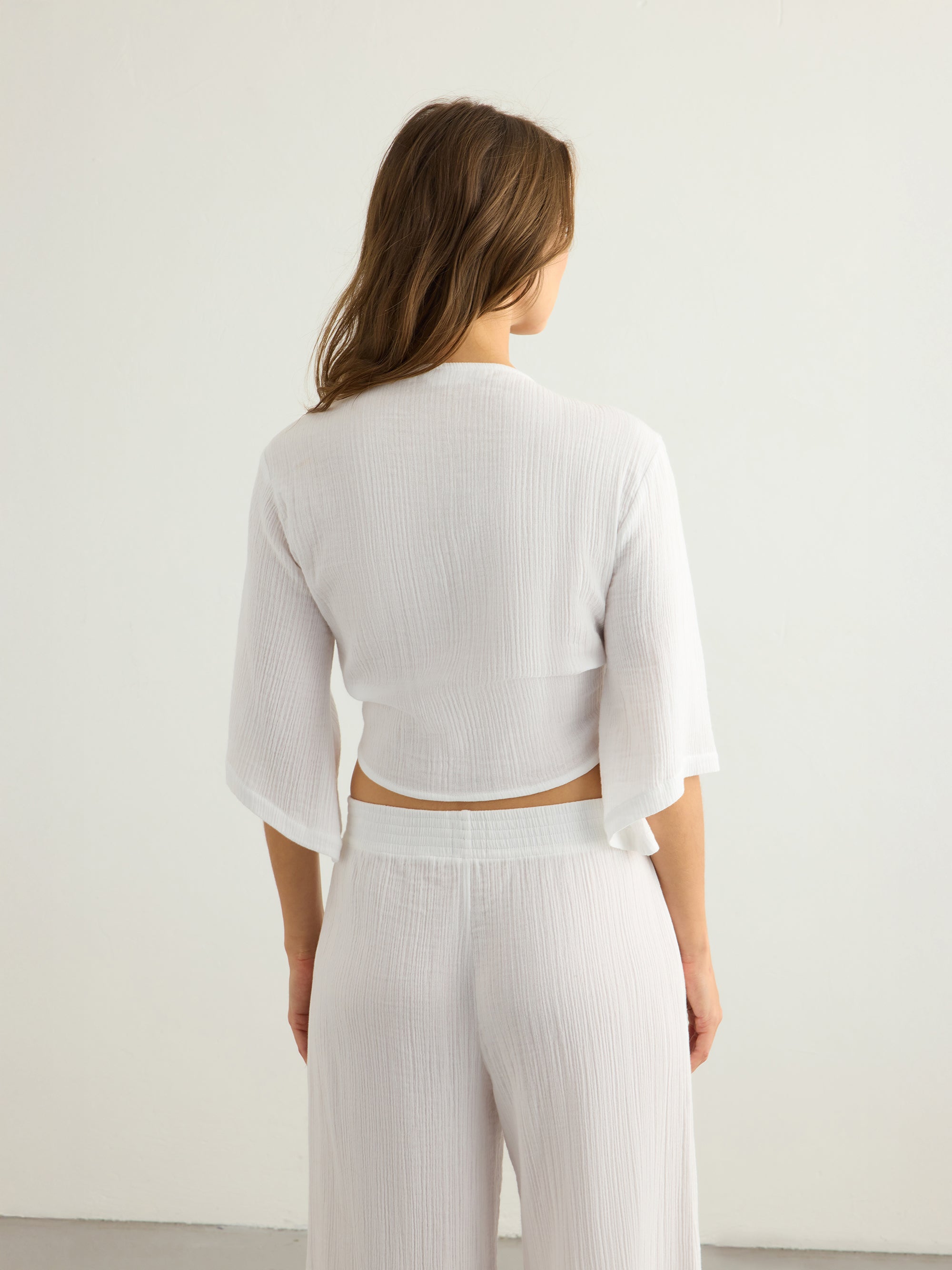 Aura Wrap Top - White - Sumiye Co