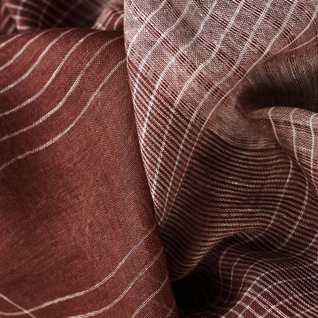 Auro Cinnabar Handwoven Linen Scarf - Sumiye Co
