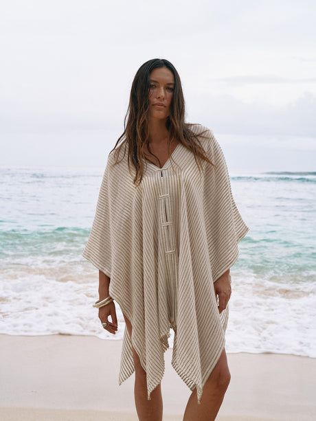 Ava Kimono - Khaki Green Stripes - Sumiye Co