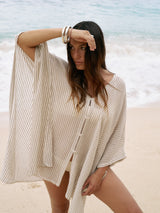Ava Kimono - Khaki Green Stripes - Sumiye Co