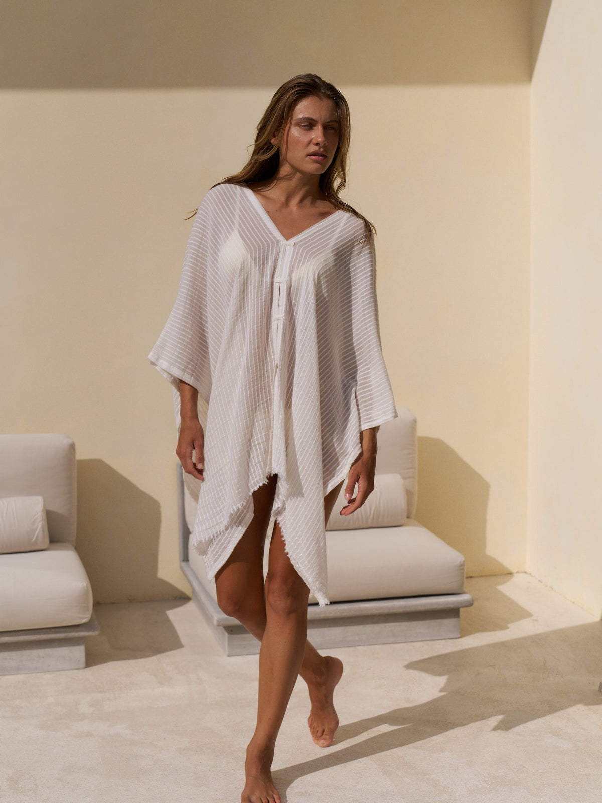 Ava Kimono - White Stripes