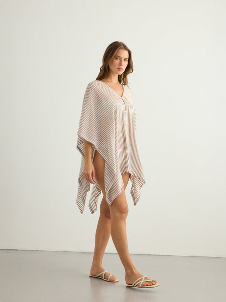 Ava Kimono - Burgundy Stripes - Sumiye Co