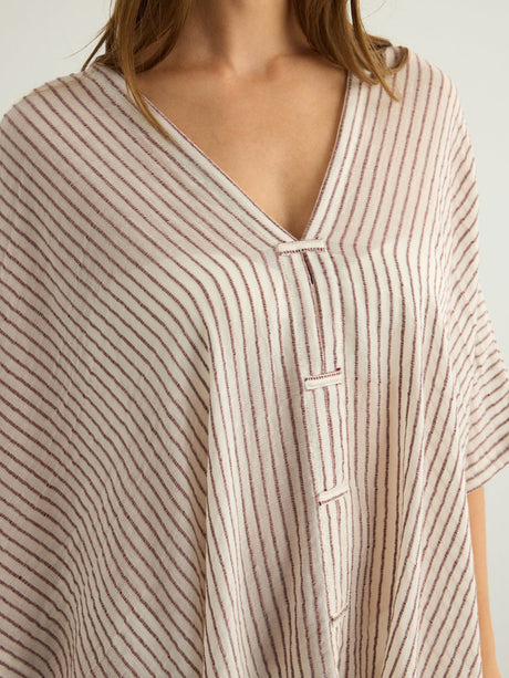 Ava Kimono - Burgundy Stripes - Sumiye Co