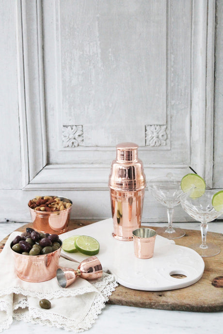 Copper Art Deco Bowls Set/2 | Vintage French Inspired - Sumiye Co