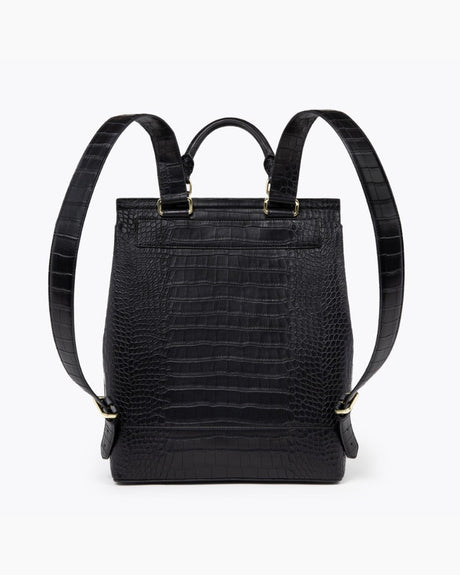 The Backpack - Black Croc | Designer Lunch Bags & Totes - Sumiye Co