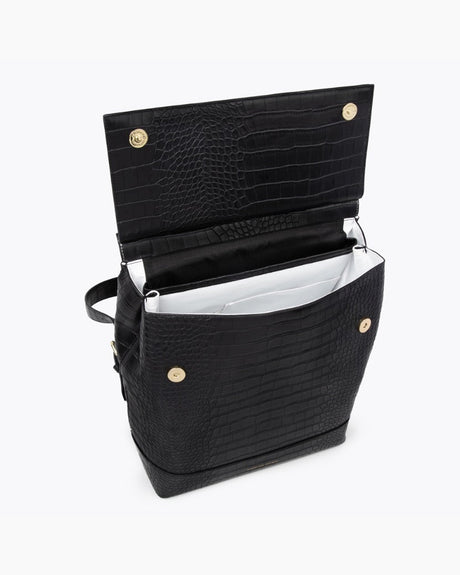 The Backpack - Black Croc | Designer Lunch Bags & Totes - Sumiye Co
