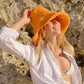 Crochet Sun Hat In Tangerine Orange