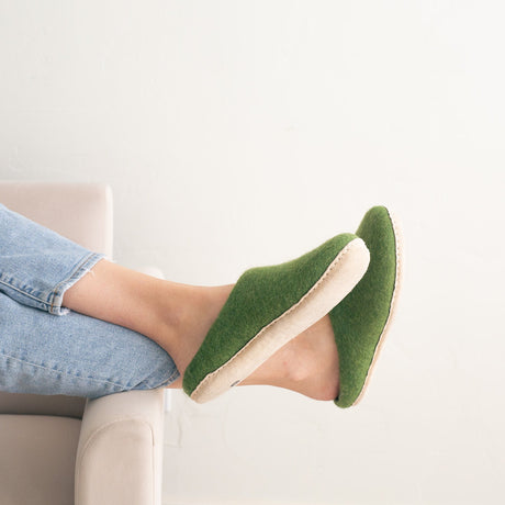 Forest Green | Luxury Organic Merino Wool Slippers - Sumiye Co