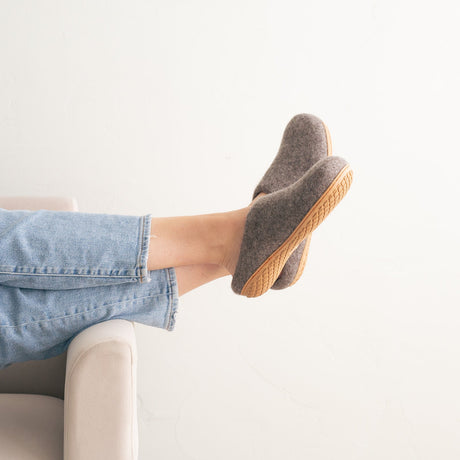Earth Brown | Luxury Organic Merino Wool Slippers - Sumiye Co