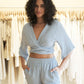 Bali Wrap Top - Baby Blue by The Handloom
