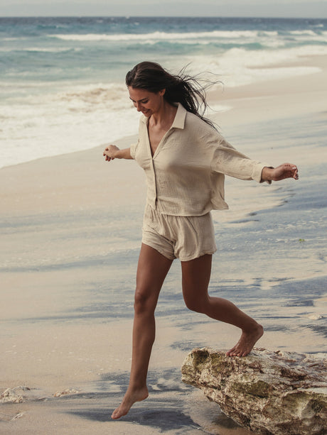 Echo Mini Shirt - Oatmeal - Sumiye Co