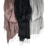 Black Khmer Silk Scarf-2