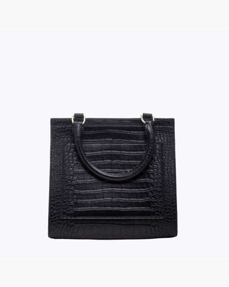 The Luncher - Black Croc | Designer Lunch Bags & Totes - Sumiye Co