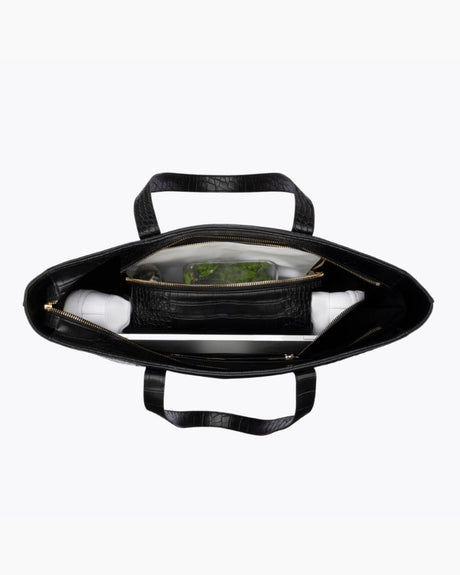 The Tote - Black Croc | Designer Lunch Bags & Totes - Sumiye Co