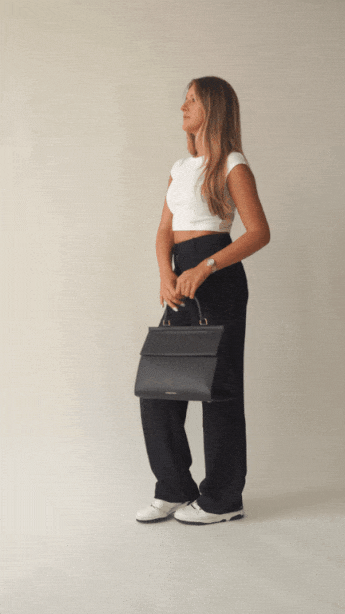 The Large Luncher  - Black Lizard | Designer Lunch Bags & Totes - Sumiye Co