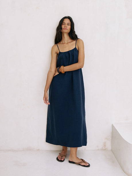 Bliss Flow Maxi Dress - Navy - Sumiye Co