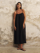 Bliss Flow Maxi Dress - Black - Sumiye Co