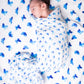ORGANIC SWADDLE - BLUE BUTTERFLY-2
