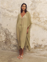 Bodrum Ties Kaftan - Khaki Green - Sumiye Co