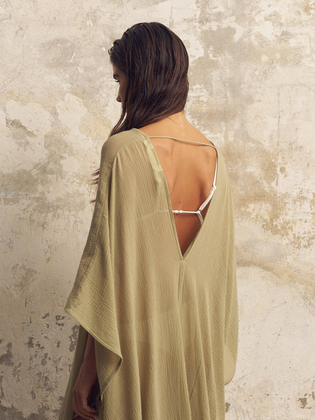 Bodrum Ties Kaftan - Khaki Green - Sumiye Co
