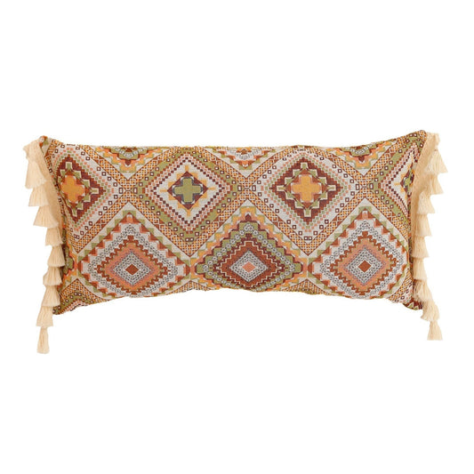 Bolster Pillow "Boho Tribe" with Fringe