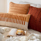 Terra Stripe Lumbar Pillow_Fall Orange_ - 12x34 inch by The Artisen