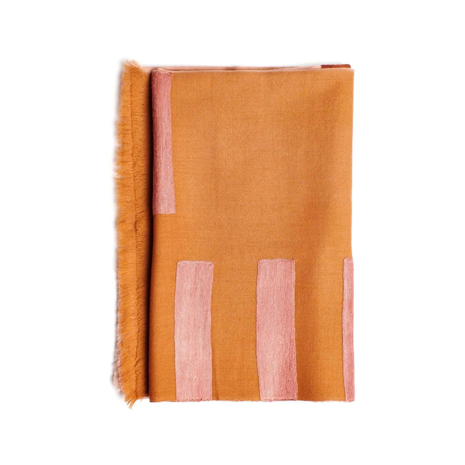 Hand Embroidered Modern Artisanal Scarf