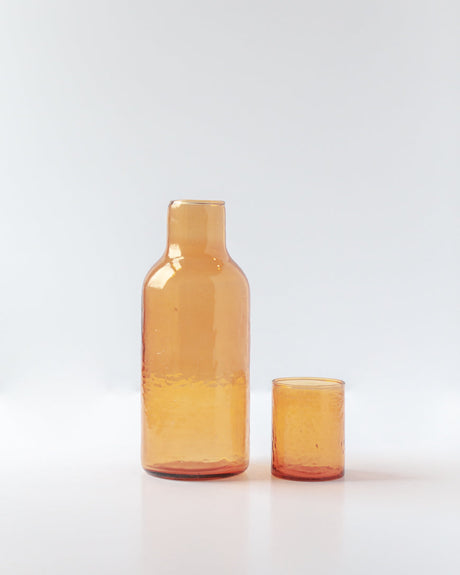 Glass Carafe & Drinking Glass - Amber - Sumiye Co