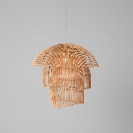 Cascade Natural Rattan 3 Tier Pendant Light - Sumiye Co