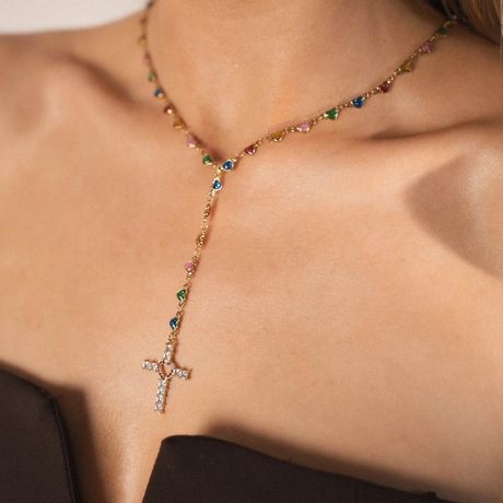 Y Necklace with Cross by Phoebe`s - Sumiye Co