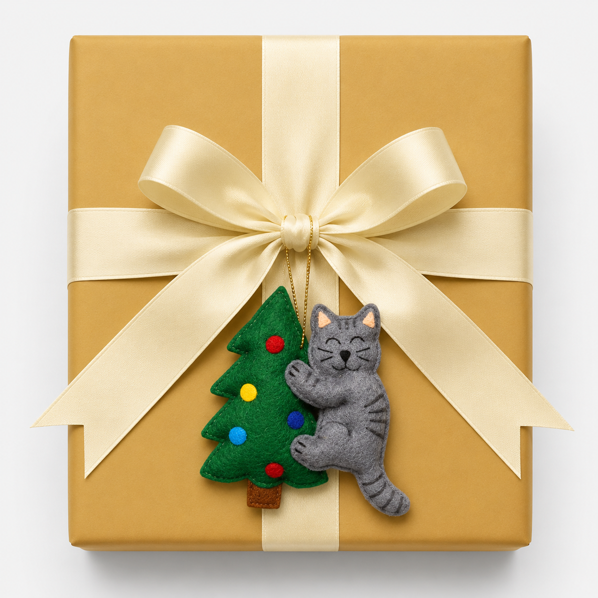 Toppling the Tree Cat Ornament