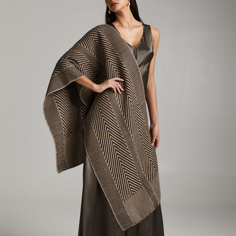 Chevron Shawl in Baby Alpaca - Sumiye Co