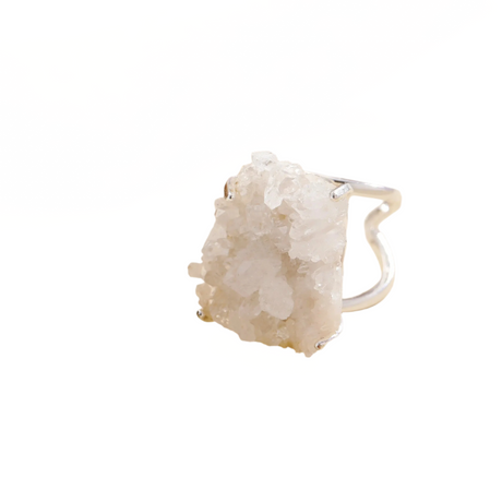 Clear Quartz Ring: Perfect Blend of Clarity and Timeless Elegance by Phoebe`s - Sumiye Co
