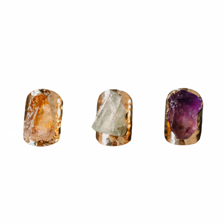 Chunky Rings,Natural Stones Rings, Crystal Gift by Phoebe`s - Sumiye Co