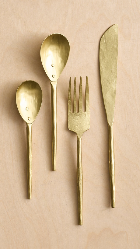 Forge Brass Flatware - Set of 4 - Sumiye Co